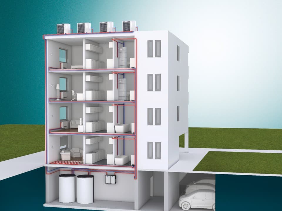Pompes à chaleur installées en cascade