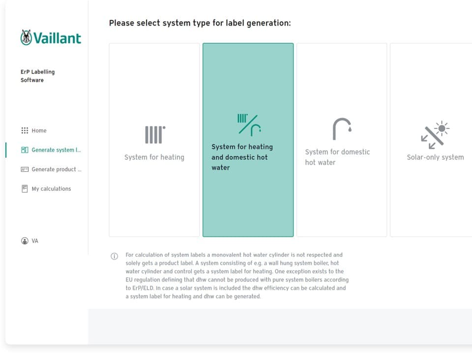 Etiquette ErP pour un système
