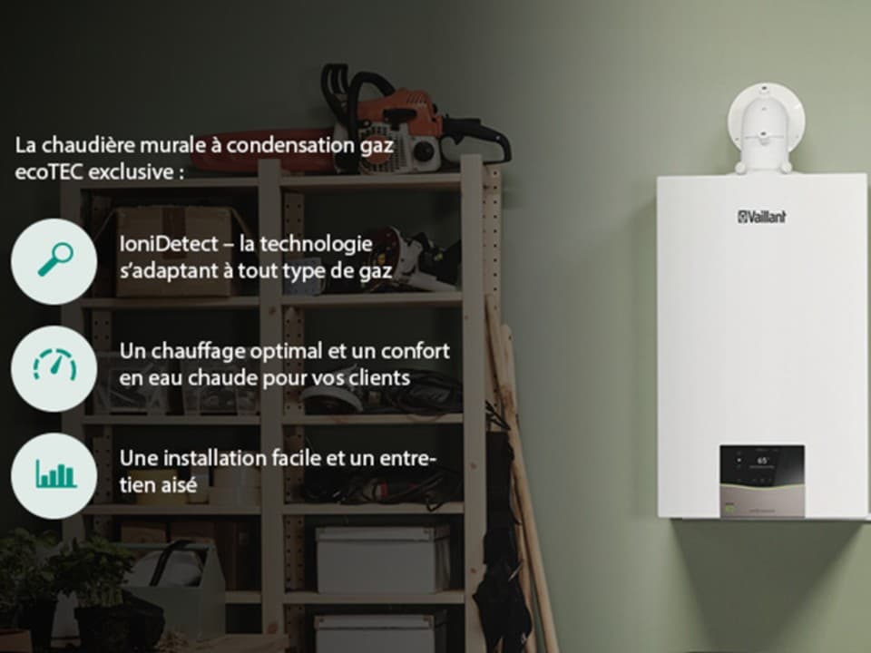 Vue d'ambiance d'un système combiné condensation et solaire