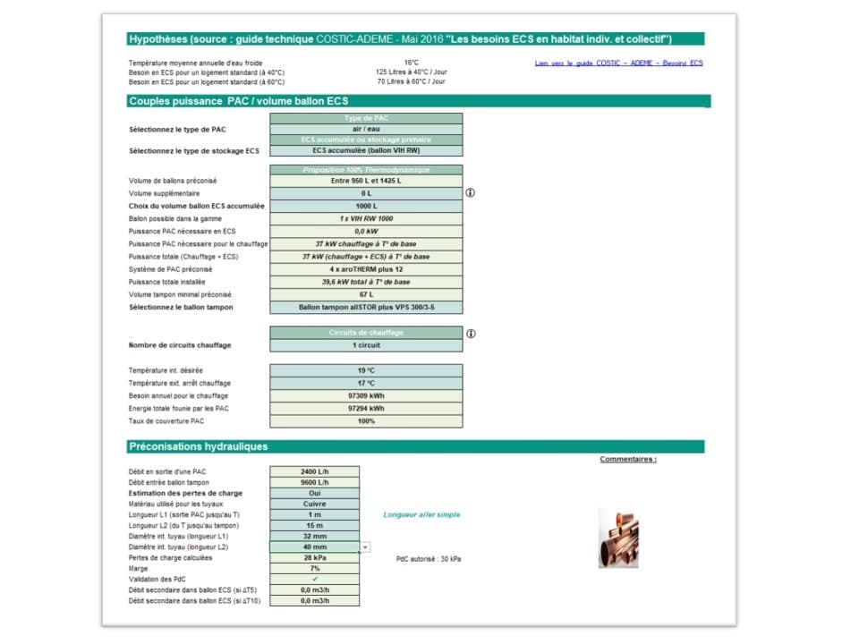 Détermination du besoin chauffage et ECS