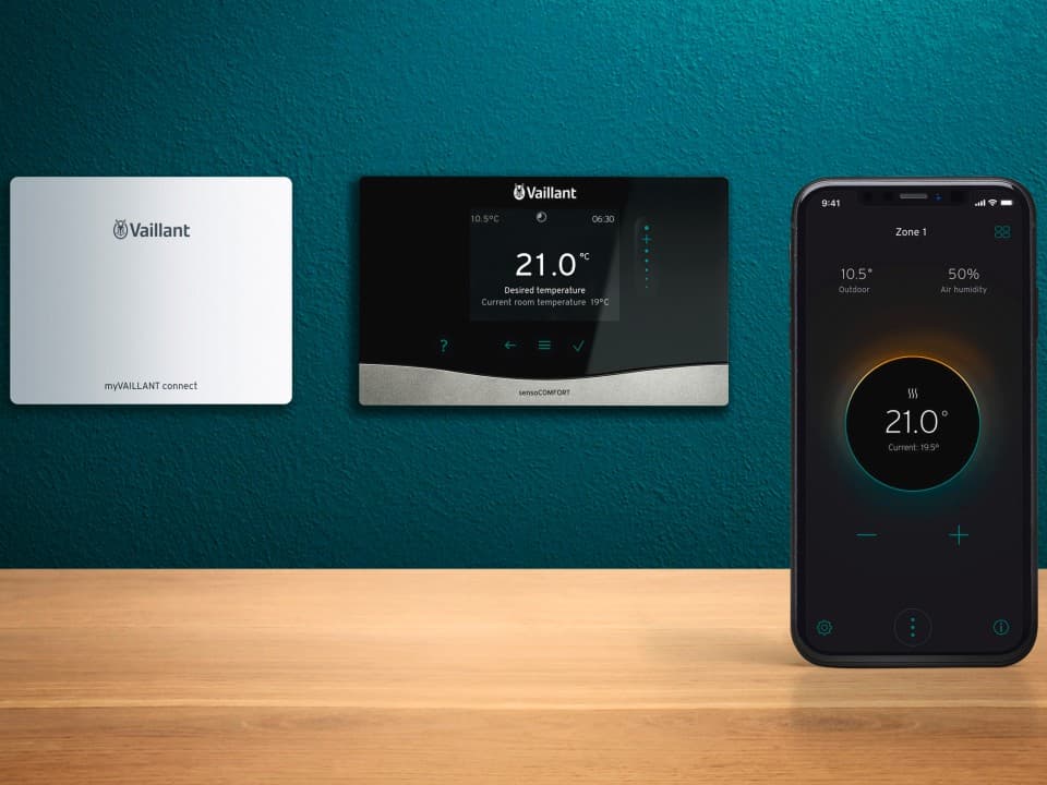 Pilotage du régulateur sensoCOMFORT via un smartphone grâce à la passerelle myVAILLANT connect