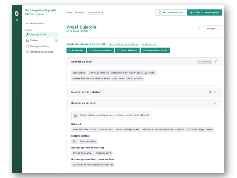 Outil de gestion de projet PAC et hybride - Planification